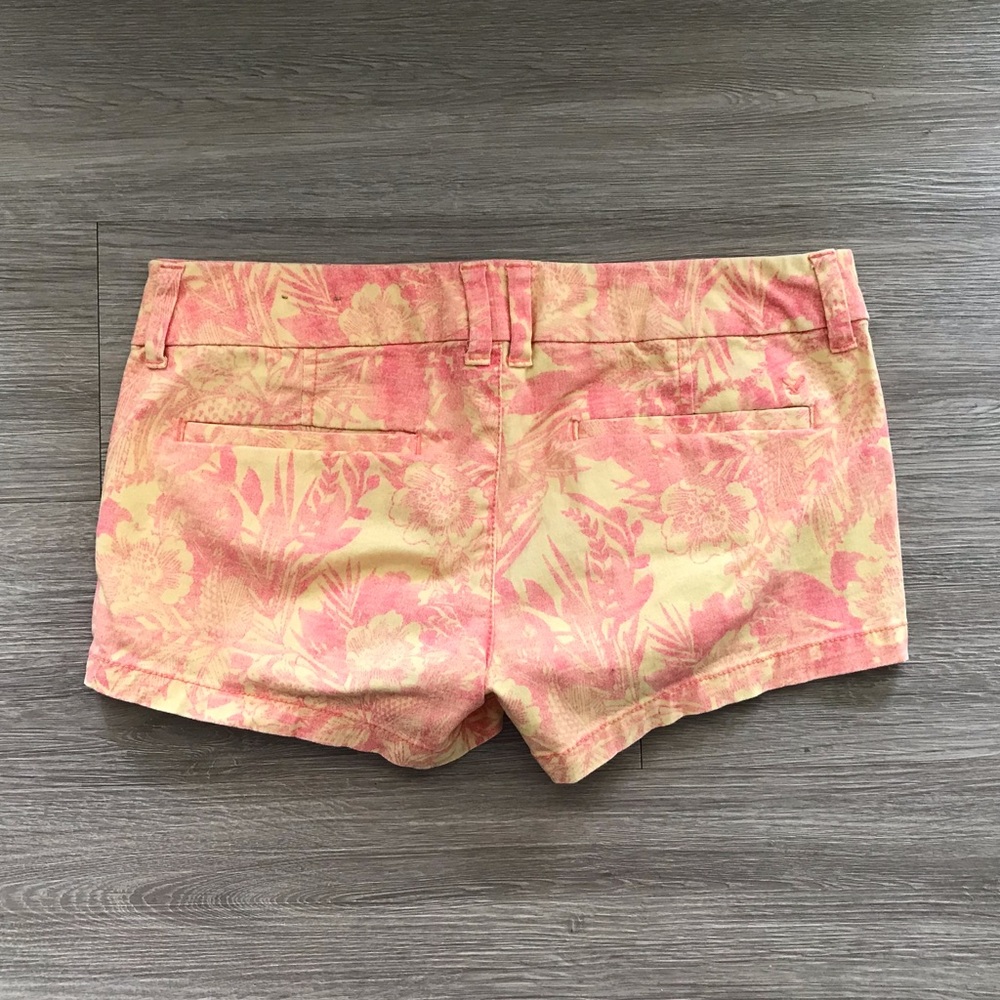 Orange Yellow Tropical Flower Leaf Shorts - Picture 6 of 6